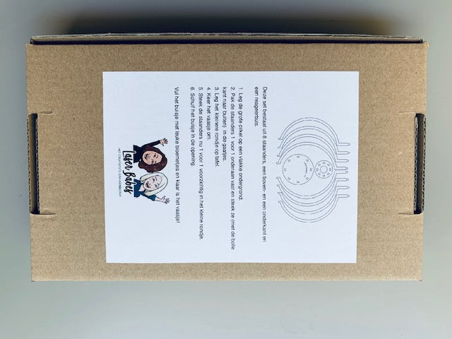 LaserBabes Bolvaasje DIY brievenbuspakketje - doosje- achterkant instructie