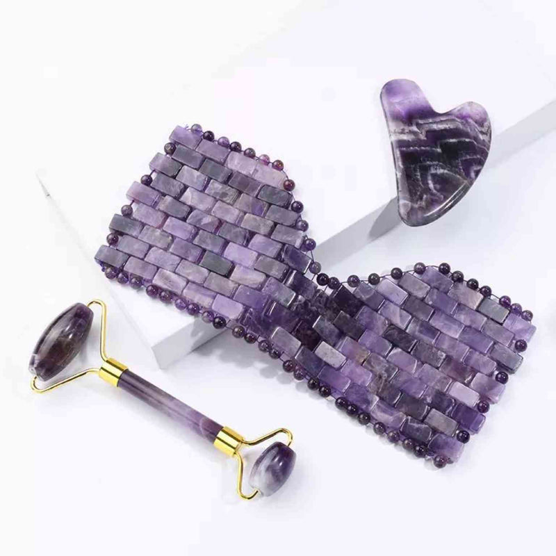 Set Amethyst Roller Gua sha en gezichtsmasker | INDISHA