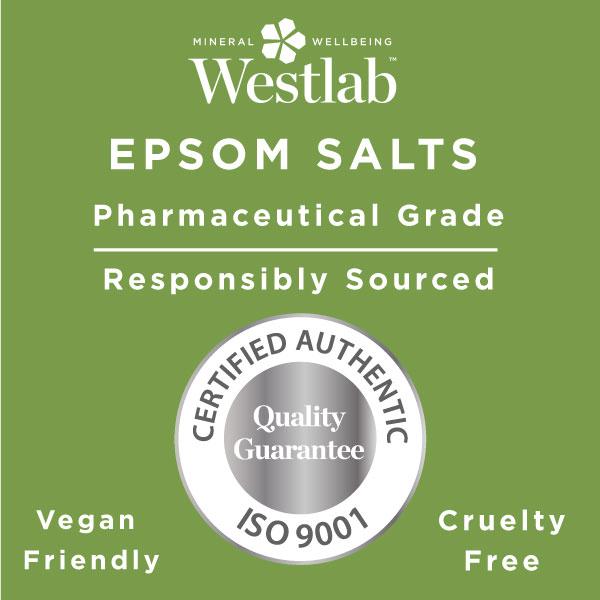 WestLab-Epsom-bitter-zout-rijk aan magnesium. Ontspant spieren na sporten. Gegarandeerde premium kwaliteit