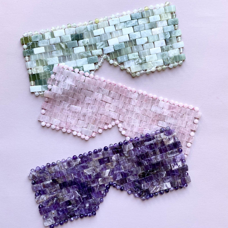 Amethist, Rosequartz and Jade Eyemask  - INDISHA