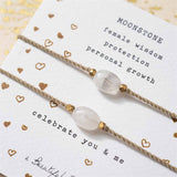 A Beautiful Story You & Me edelsteen armband kaart | Moonstone - Maansteen| INDISHA