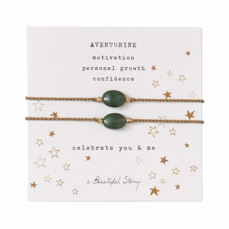 A Beautiful Story You & Me edelsteen armband kaart | Aventurine | INDISHA