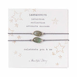 A Beautiful Story You & Me edelsteen armband kaart | Labradorite| INDISHA