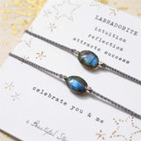 A Beautiful Story You & Me edelsteen armband kaart | Labradorite| INDISHA