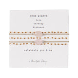 A Beautiful Story You & Me edelsteen armband kaart | Rosequartz | INDISHA