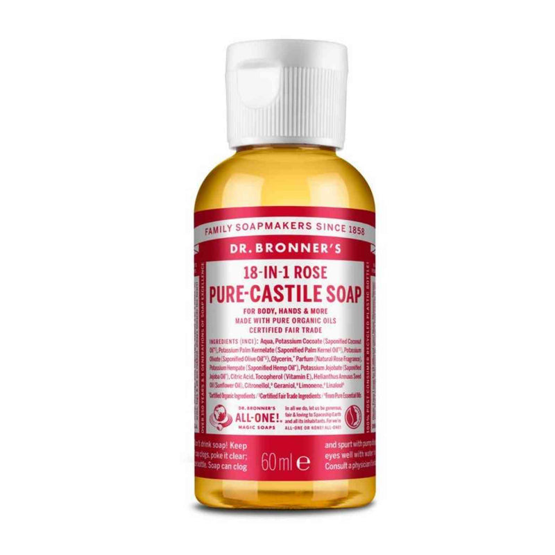 dr bronner 18-in-1 zeep Roos 60 ml |INDISHA