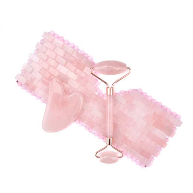 Set Rosequartz roller guasha en gezichtsmasker