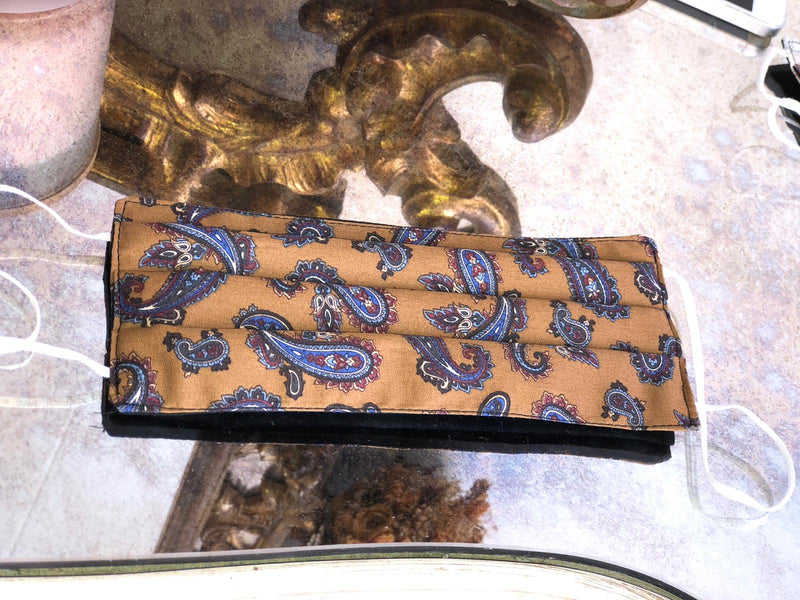 Hippe Mondkapjes OV handgemaakt - batik goud - 03