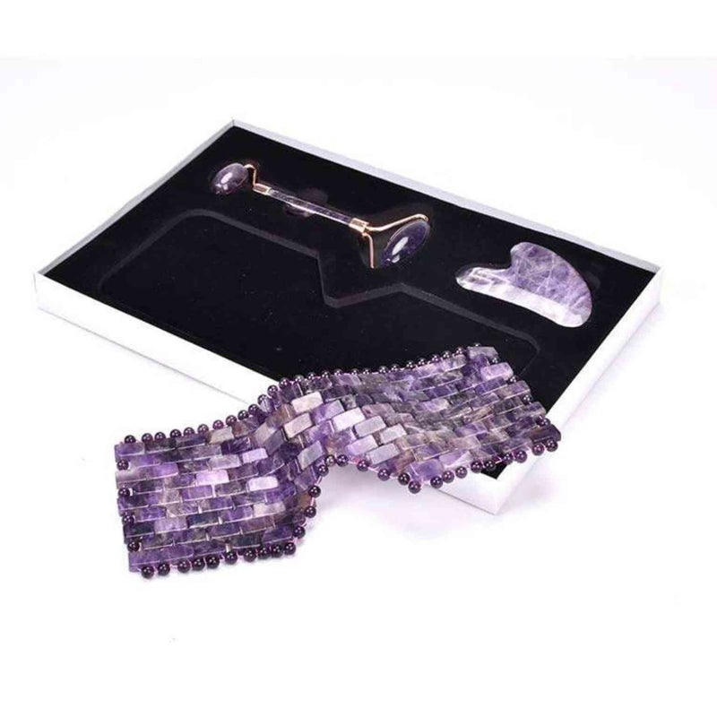 Set Amethyst Roller Gua sha Gezichtsmasker | INDISHA
