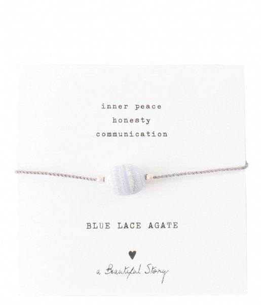 A Beautiful Story | Edelsteen armband cadeau | Blue Lace Agate  | INDISHA