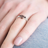 A Beautiful Story - edelsteen kaart ring zilver- Smokey Quartz-bruin