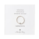 A Beautiful Story | Edelsteen ring | Labradorite | Cadeaukaart | INDISHA