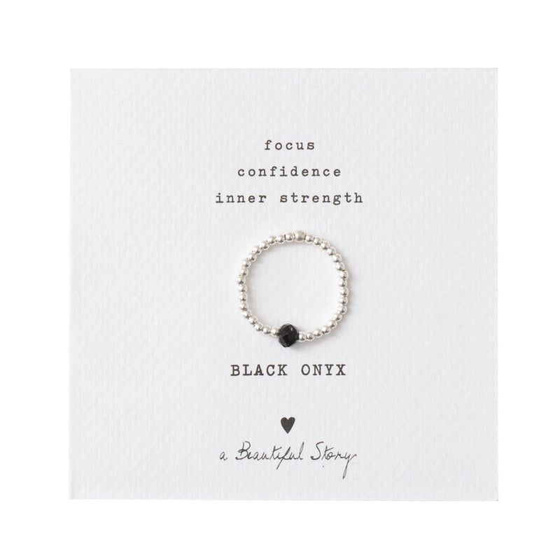 A Beautiful Story | Edelsteen ring | Black Onyx | Cadeaukaart | INDISHA