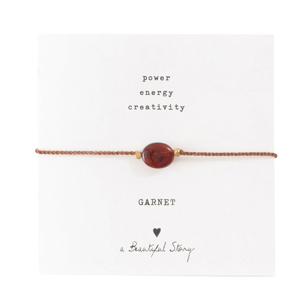 A Beautiful Story | Edelsteen armband cadeau | Rode Granaat | Red Garnet | INDISHA