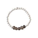 A Beautiful Story - edelsteen kaart ring zilver- Smokey Quartz-bruin-vijf