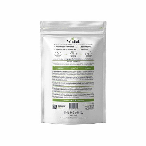 Epsom zout (magnesium sulfaat, ontspant spieren)